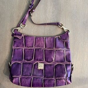 Dooney & Bourke Purple Crocodile Bag- over the shoulder and cross body